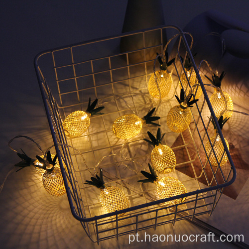 Abacaxi fruta luz de ferro lanternas quarto fogo sala